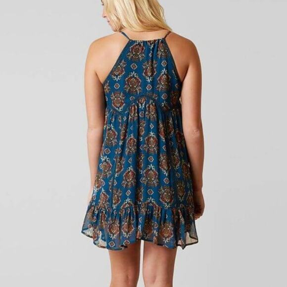 Coco + Jaimeson NWT rough water boho chiffon mini dress woman's size small - Picture 2 of 13